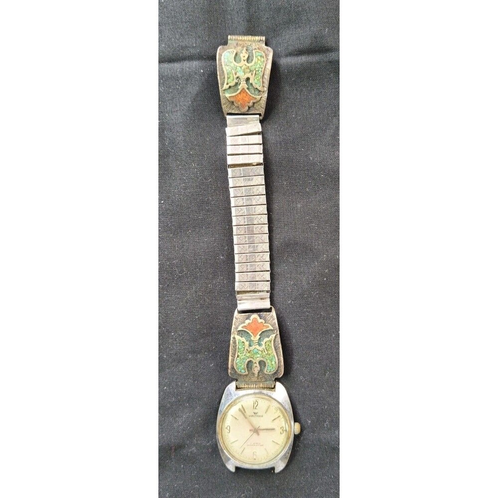 Vintage Waltham 17 Jewel Wristwatch With Native American Flex Band Not Working